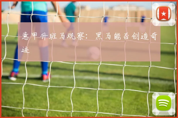 意甲升班马观察：黑马能否创造奇迹